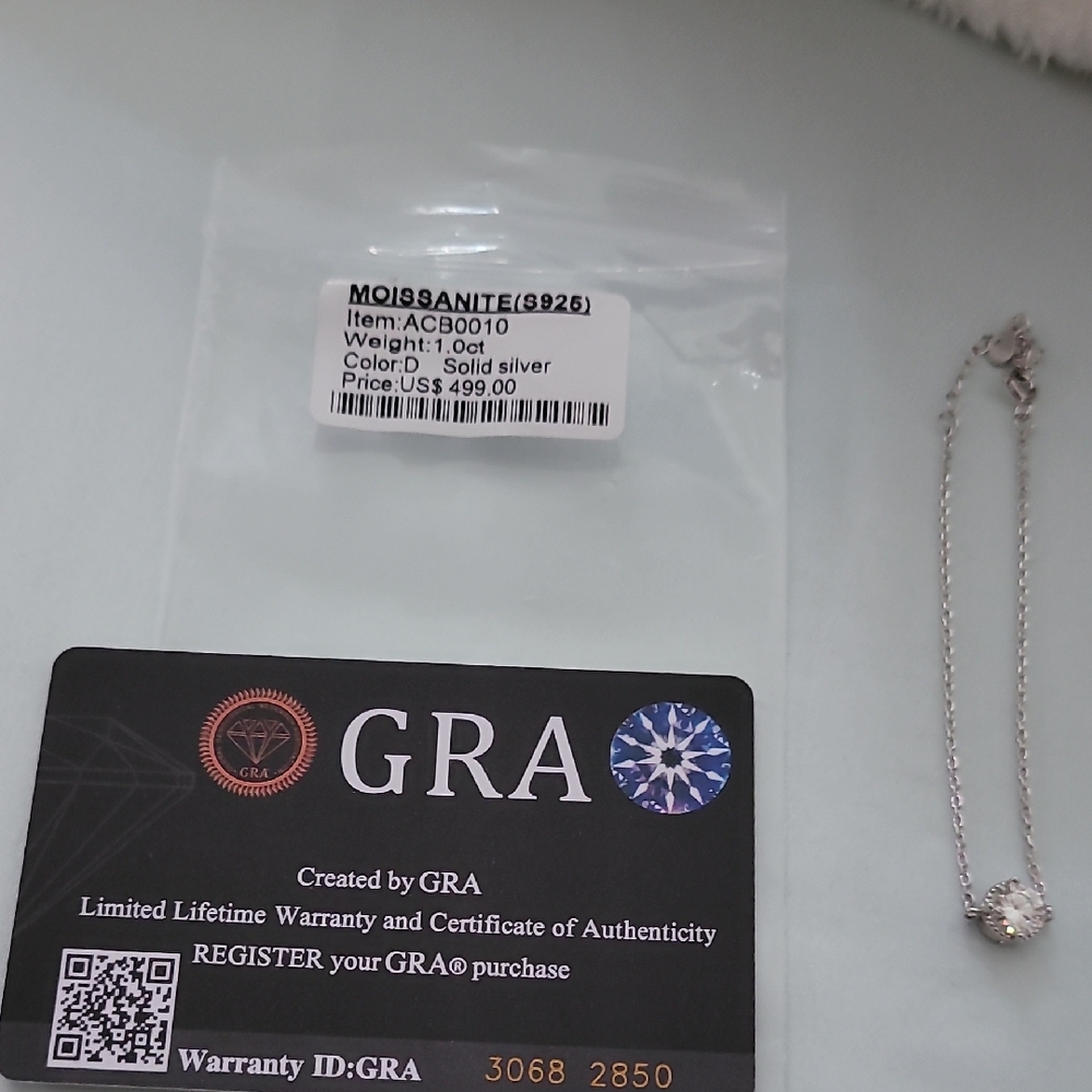 Moissanite Silver Bracelet